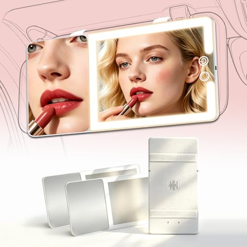 2pcs Car Visor Mirror with Lights & 20X Magnification (2 Count)