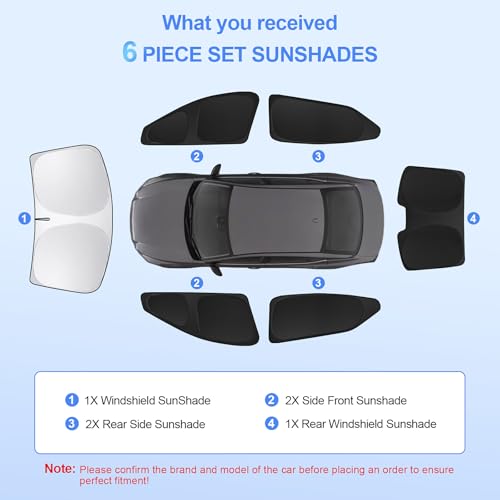 6pcs Car Window Shades for Nissan Altima 2019