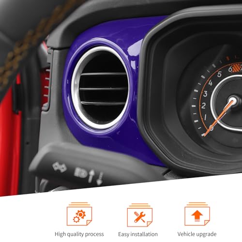 Purple Center Console Dashboard Trim Overlay for 2024+ Jeep Wrangler JL Interior Accessories
