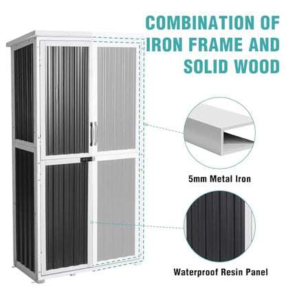 5FT Outdoor Storage Shed with 3
