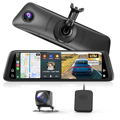 Dual 2K OEM Rear View Mirror Camera with Carplay