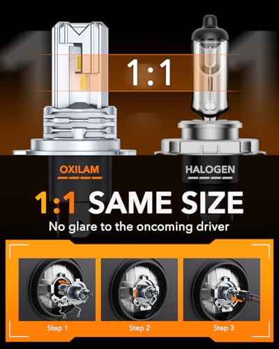 H4/9003/HB2 Bulb for Motorcycle Hi/Low Beam, 800% Brighter, 9003 Bulb 6000K Cool White, 1:1 Halogen Size, Plug and Play, Pack of 1