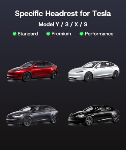 Car Headrest Pillow & Lumbar Support Pillow Set for Tesla Model 3