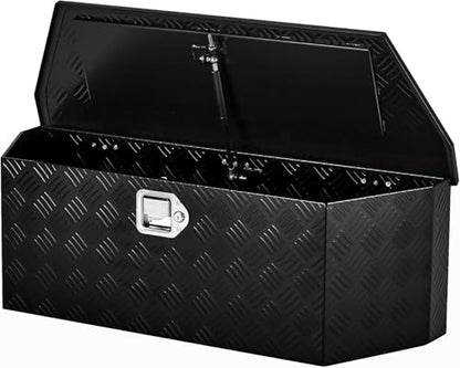 36 Inch Heavy Duty Aluminum Plated Tool Box Pick Up Truck Bed RV Trailer Tongue Toolbox Waterproof Storage Organizer with Lock and Keys