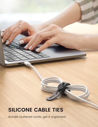 10 Pack Silicone Cable Ties Cord Organizer (10 Count)