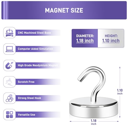 Magnetic Hooks Steel Tube Design for Cruise (10 Count)