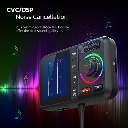 Bluetooth Car Adapter with Large Color Screen