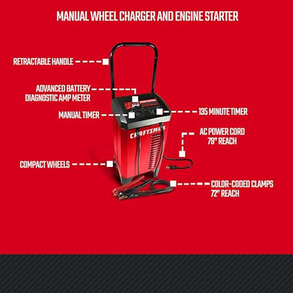 Wheeled 6A Car Battery Charger & Maintainer