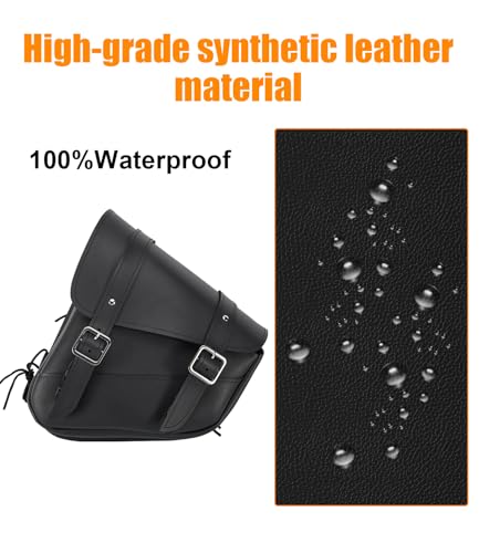 Motorcycle Saddle Bags Leather Motorcycle Solo Swing Arm Bag For Softails Sportsters Choppers Waterproof Side Bags