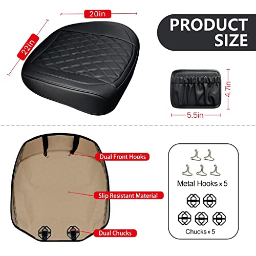 2 Pack Leather Front Car Seat Bottom Covers Black (2 Count)