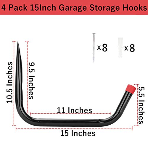 Heavy Duty Garage Storage Hooks (4 Count)