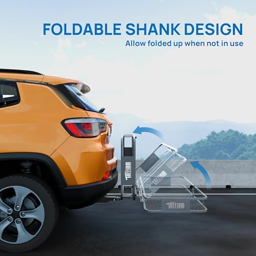 60''X 20''X6'' Folding Hitch Mount Cargo Carrier Basket with Stablizer