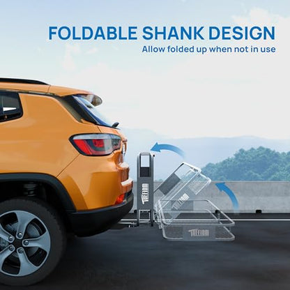 60''X 20''X6'' Folding Hitch Mount Cargo Carrier Basket with Stablizer