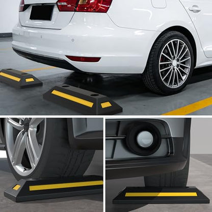 2PCS Rubber Parking Guide Tire Blocks