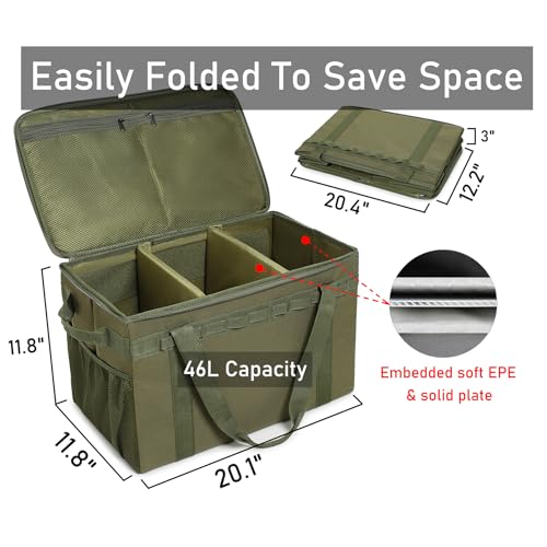 Tactical Camping Storage Bag 46L Rigid yet Foldable Tote Bag