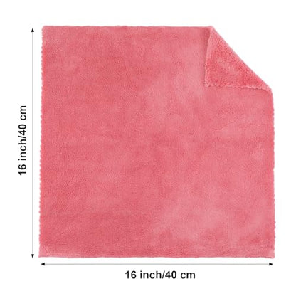 30 Pcs 16 x 16 Inch Edgeless Microfiber Plush Towels for Cars Detailing Drying Wash Polishing Absorbent Cleaning Cloths (30 Count)