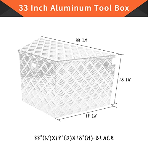 33 Inch Aluminum Trailer Tongue Tool Box 5 Bar Tread Wide Utility