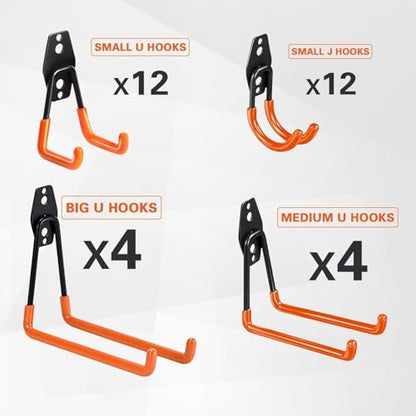 Steel Garage Storage Hooks (32 Count)