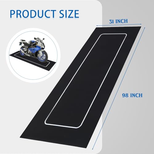 Motorcycle Mat Garage Floor Rug Washable Parking Mats for Garage Floors Non Slip Oil Absorbent Pad Rubber Backing Layer Protects Floor