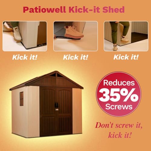 8x6 FT Resin Outdoor Storage Shed with Floor