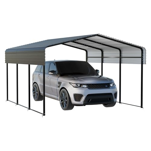 Metal Carport 10 x 15 FT with Heavy Duty Frame & Galvanized Steel Roof