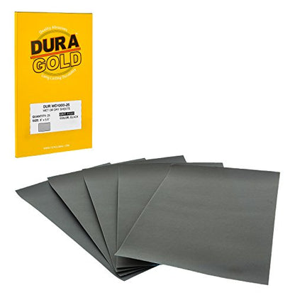 Premium 1000 Grit Wet or Dry Sandpaper Sheets (25 Count)