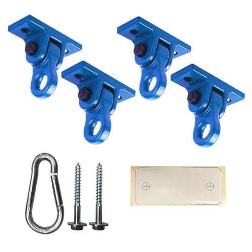 Heavy Duty Blue Swing Hangers Screws Bolts Included Over 5000 lb Capacity Playground Porch Yoga Seat Trapeze Wooden Sets Indoor Outdoor (4 Count)