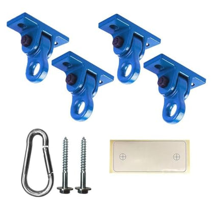 Heavy Duty Blue Swing Hangers Screws Bolts Included Over 5000 lb Capacity Playground Porch Yoga Seat Trapeze Wooden Sets Indoor Outdoor (4 Count)