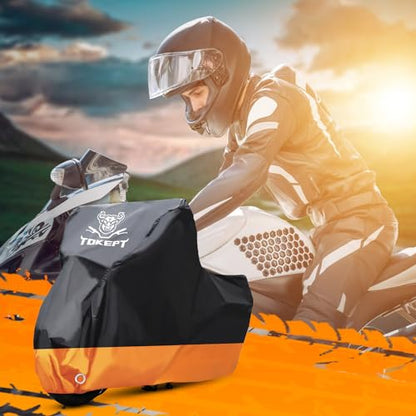 Motorcycle Cover Waterproof Outdoor Storage Fits Up to 91"