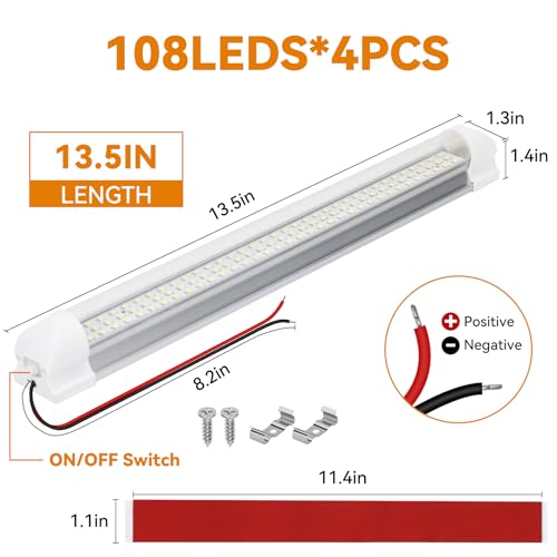 12v LED Interior Light Bar (4 Count)