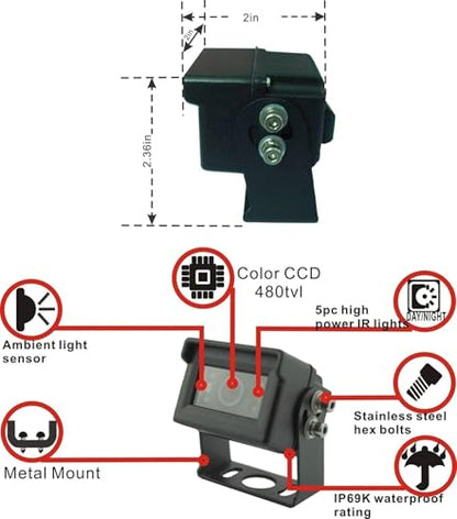 AHD 1080P Wired Reverse Rear View Backup Camera System