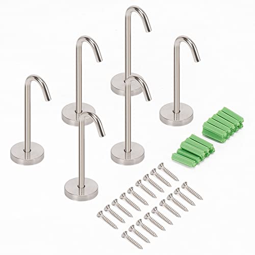 Coat Hooks Wall Mount Hooks for Hanging Hat Hurse Robe (6 Count)