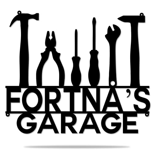 Personalized Dad's Garage Metal Sign