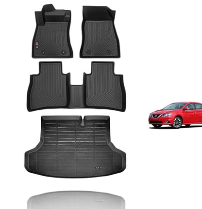 Floor Mats & Cargo Liner Custom for 2014 2015 2016 2017 2018 2019 Nissan Sentra All Weather Floor Liners Car Mats Cargo Mat Nissan Sentra Floor Mats Trunk Mat Accessories Trunk Liner