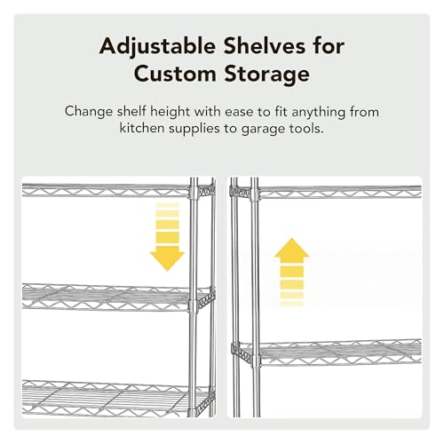 5 Tier Heavy Duty Wire Shelving Unit Storage Rack for Products Plant Pantry