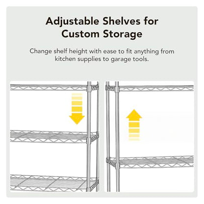 4 Tier Wire Shelving Unit Storage Rack (4 Count)