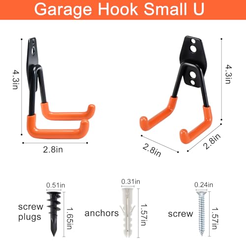Heavy Duty Steel Garage Storage Hooks (4 Count)