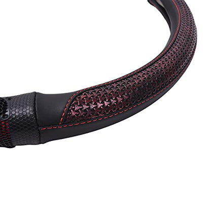 car Steering Wheel Cover Faux Leather Massage Universal fit 3D Honeycomb Hole Anti