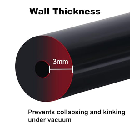 5/32 1/4 5/16 3/8 Silicone Vacuum Hose Line Kit 5FT, Black