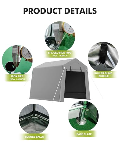 6 x 8 ft Carport Storage Shed