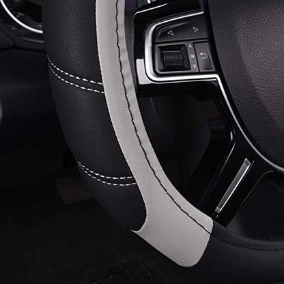 Line Rider Microfiber Leather Sporty Steering Wheel Cover Universal Fits for 95% Truck
