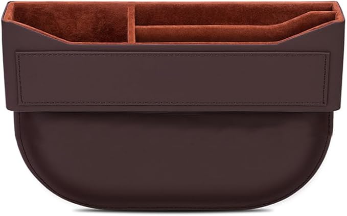 Car Seat Gap Filler Organizer for Tesla Model 3/Model Y/Model X/Model S/Cybertruck,Car Front Seat Organizer Car Console Side Pocket with USB Charging Hole,D Mocha Brown