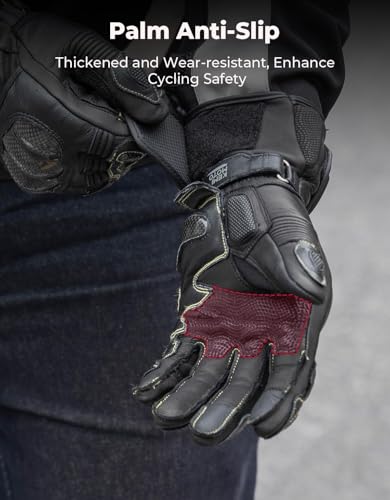 Leather Motorcycle Gloves for Men and Women