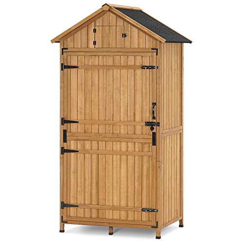 Large Outdoor Storage Cabinet with 3 Adjustable Shelves