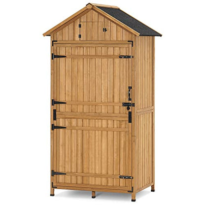 Large Outdoor Storage Cabinet with 3 Adjustable Shelves