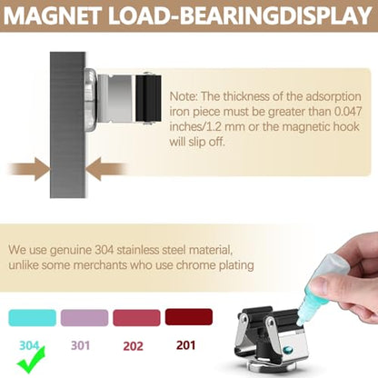 2 Pack Magnetic Broom Holder with 2 Pack Mini Magnetic Hooks (2 Count)