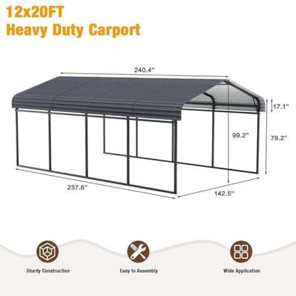 12 x 20 FT Metal Carport