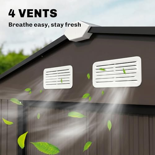 9' x 6' Outdoor Storage Shed Garden Tool Metal Shed Brown