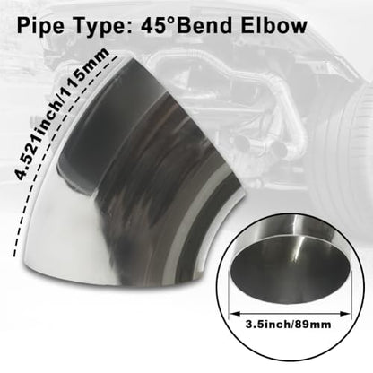 OD 3.5 inch 45 degree exhaust elbow Pipe