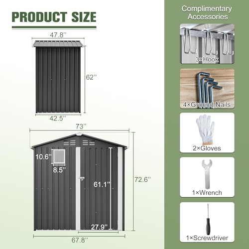 6x4 FT Outdoor Storage Shed